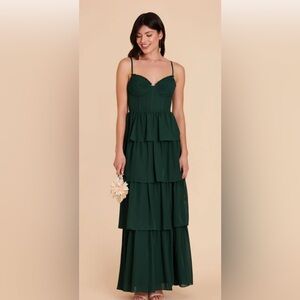 Birdy Grey Dark Green Tiered Bridesmaid Dress